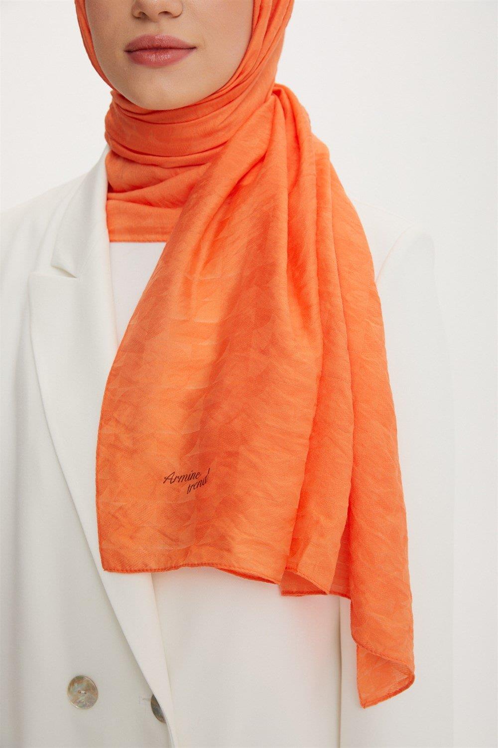 Armine Outlet, Organik Koton Şal - 564 - Turuncu