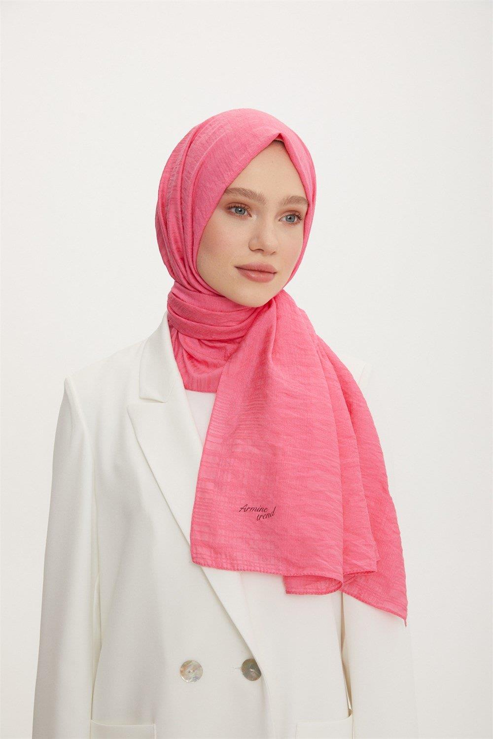 Armine Outlet, Organik Koton Şal - 565 - Fuşya