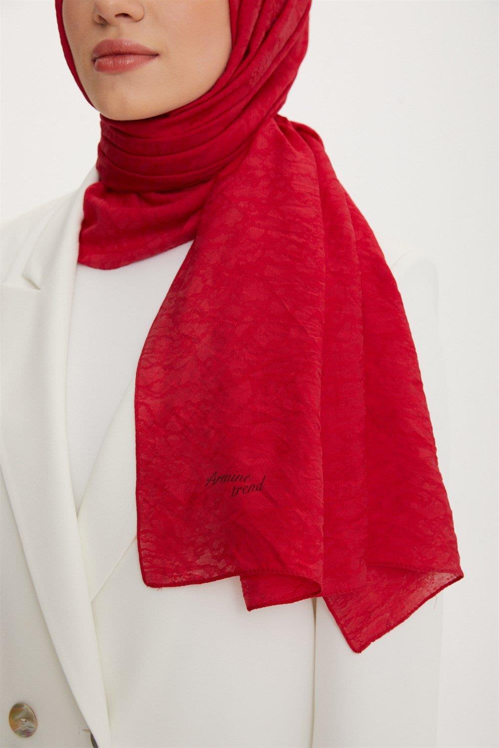 Armine Outlet, Organik Koton Şal - 61 - Kırmızı