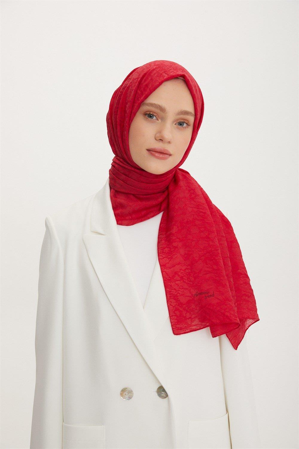 Armine Outlet, Organik Koton Şal - 61 - Kırmızı