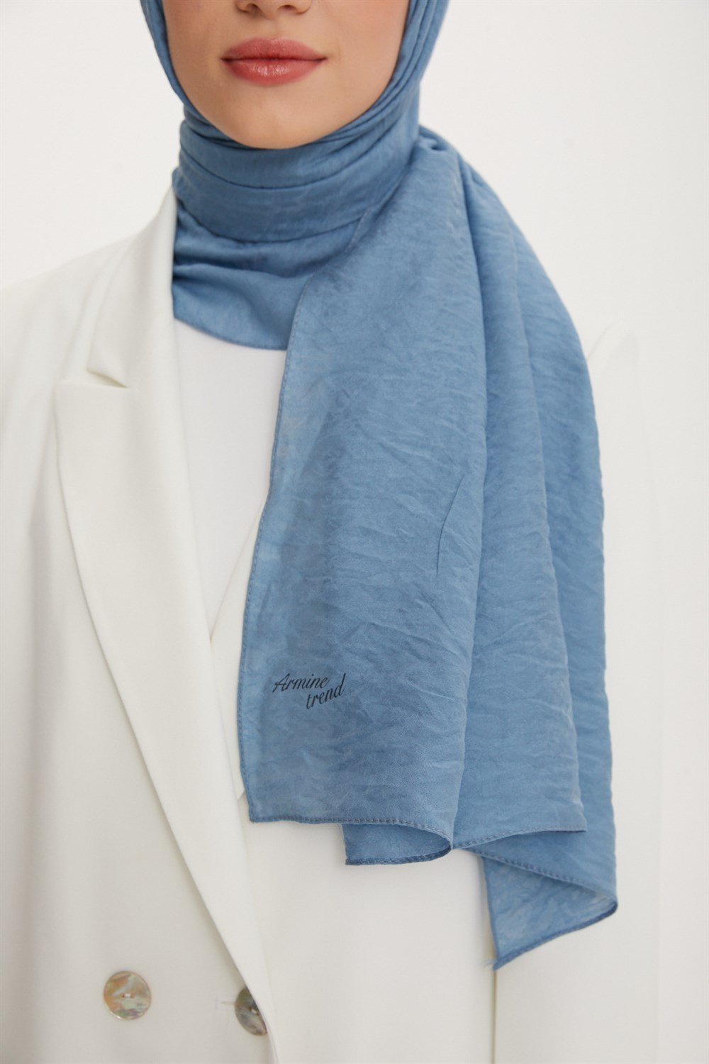 Armine Şal - Vega Bulut Desen - Modal Kumaş - 3'lü Set - İndigo, Gri, Pembe