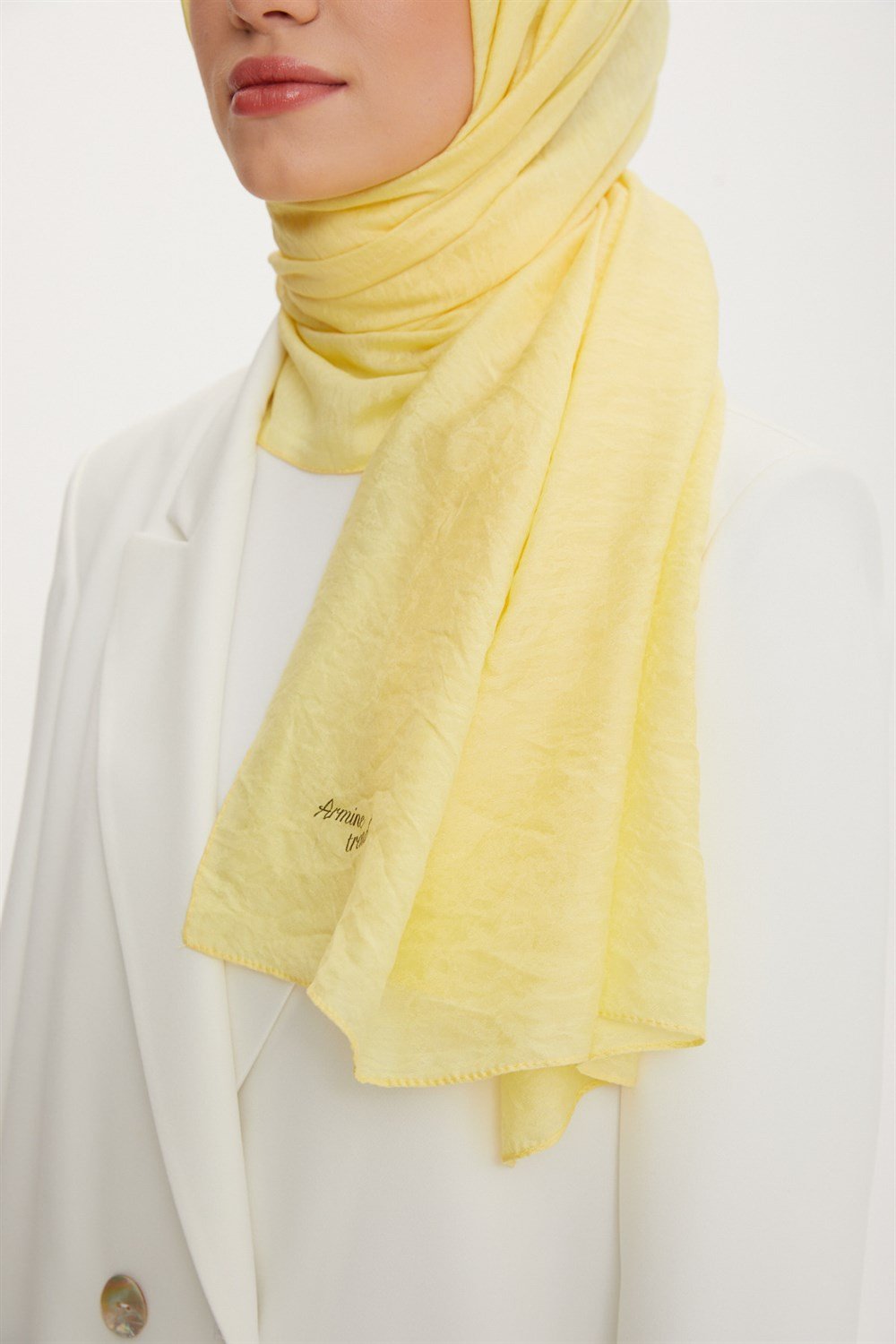 Armine Şal - Vega Bulut Desen - Modal Kumaş - 3'lü Set - Somon, Taba, Sarı