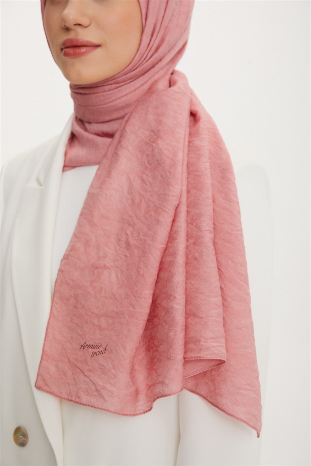 Armine Şal - Vega Bulut Desen - Modal Kumaş - 3'lü Set - Mor, Pembe, Kahve