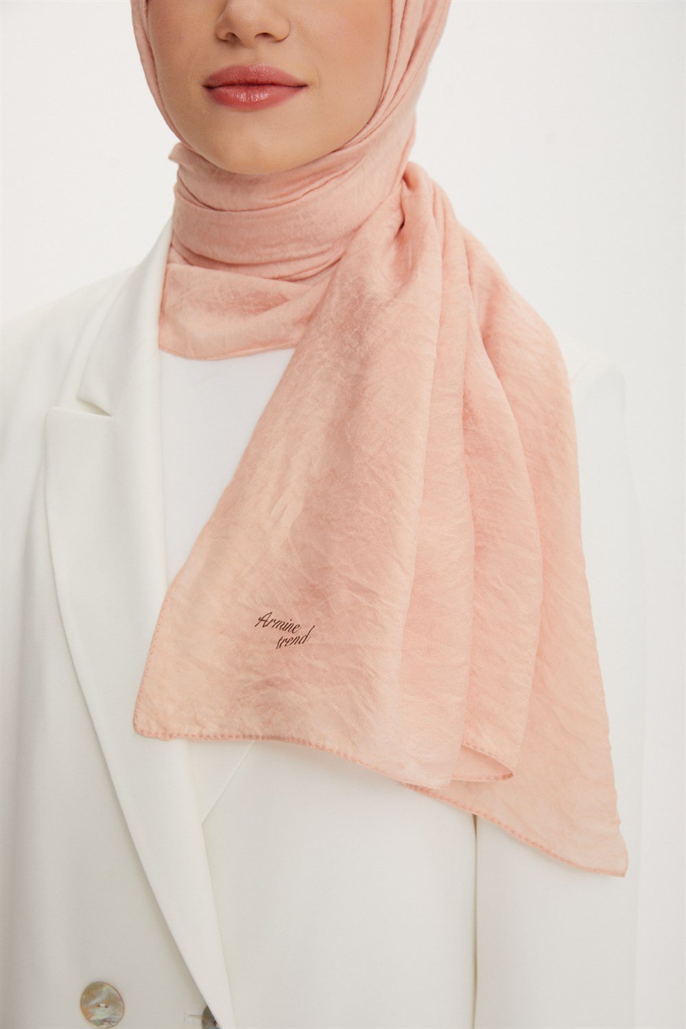 Armine Şal - Vega Bulut Desen - Modal Kumaş - 3'lü Set - Somon, Taba, Sarı