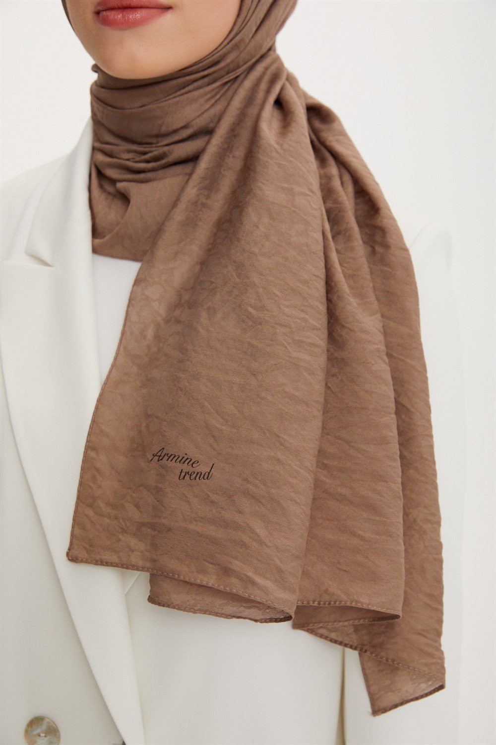 Armine Şal - Vega Bulut Desen - Modal Kumaş - 3'lü Set - Lacivert, Taba, Kahve