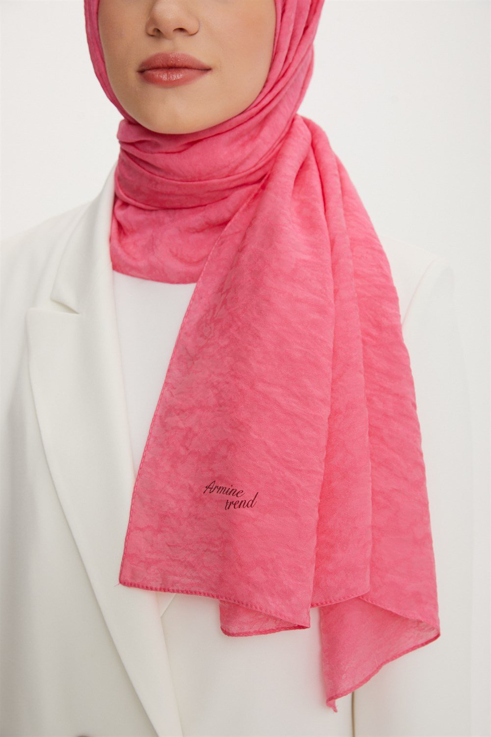 Armine Şal - Vega Bulut Desen - Modal Kumaş - 3'lü Set - İndigo, Gri, Pembe