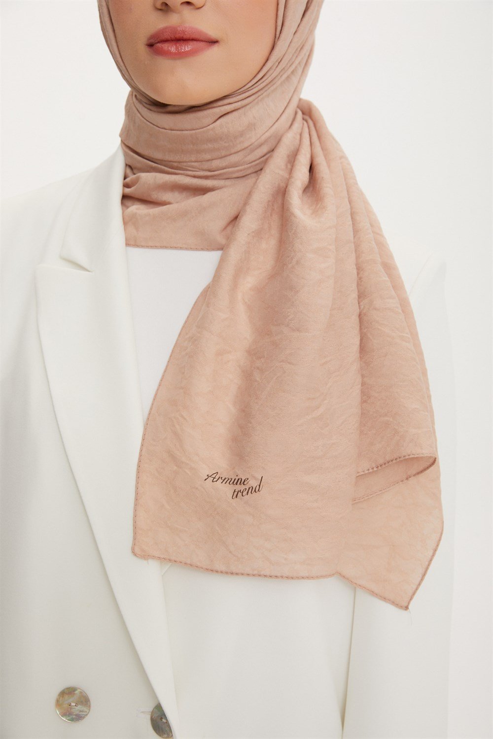 Armine Şal - Vega Bulut Desen - Modal Kumaş - 3'lü Set - Haki, Krem, Açık Kahve