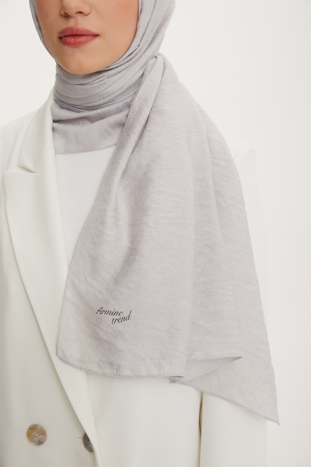 Armine Şal - Vega Bulut Desen - Modal Kumaş - 3'lü Set - İndigo, Gri, Pembe