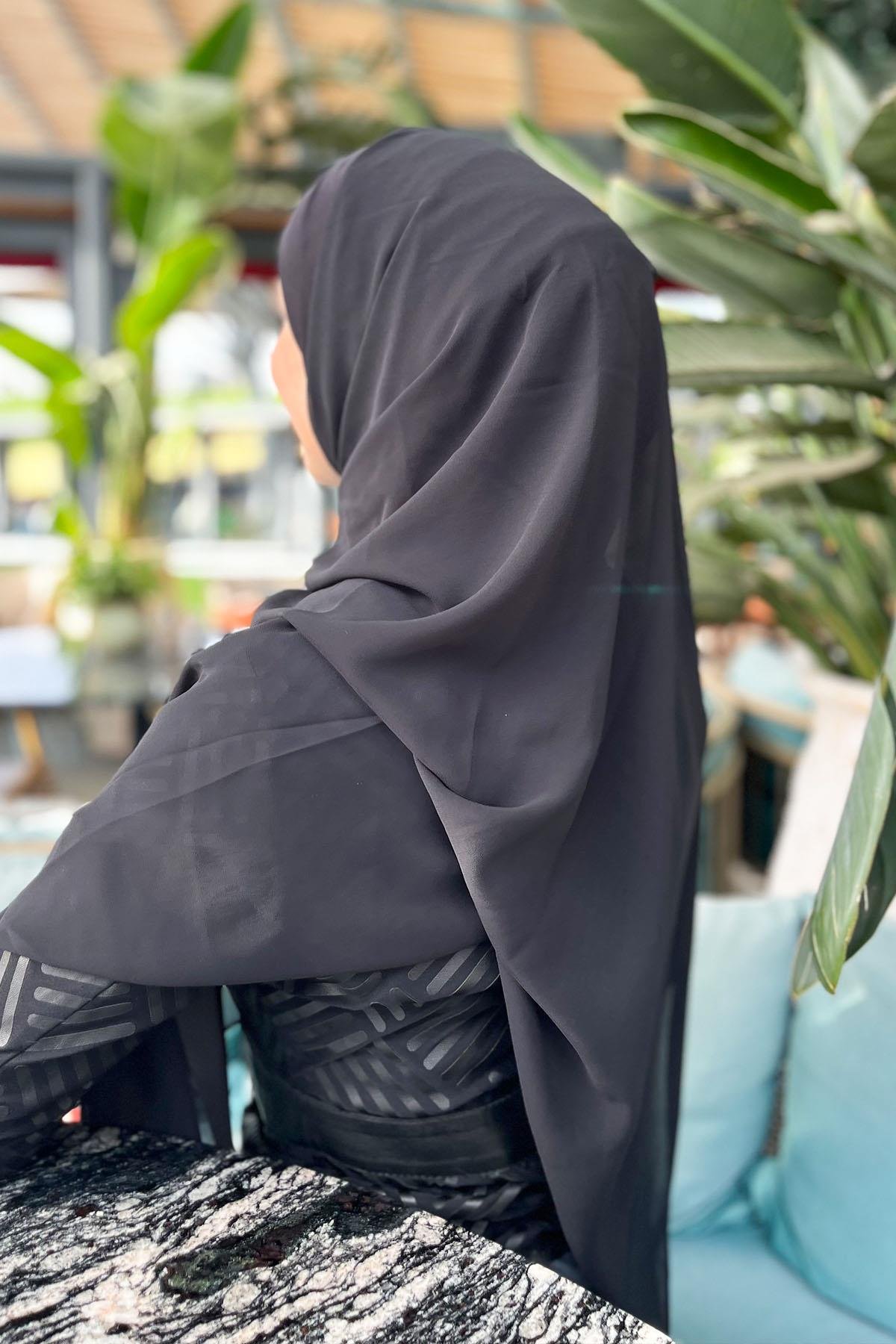 Armine Sandy Pratik Şifon Şal - Siyah