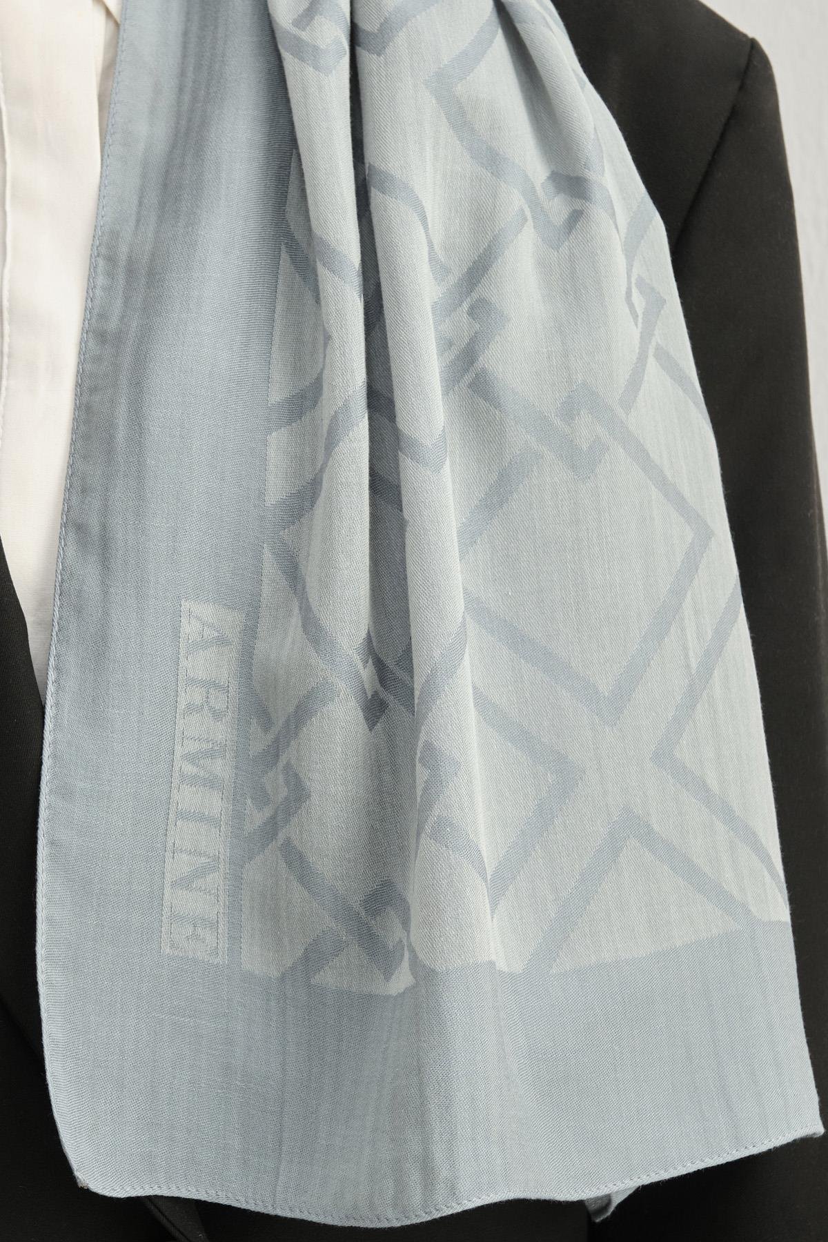 Armine Tensel İpek Şal 2 - Zincir Desen - 3291 - Su Yeşili