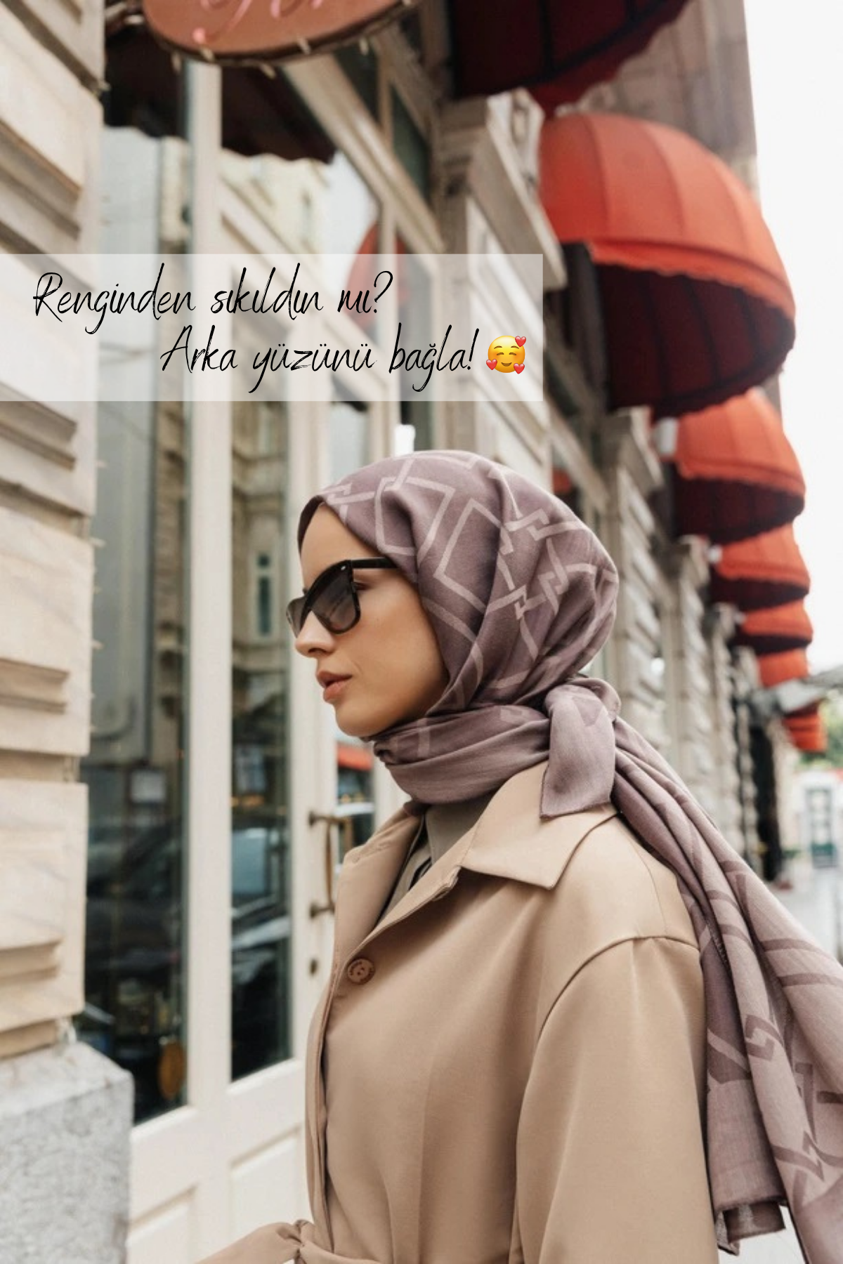 Armine Tensel İpek Şal - Zincir Desen - ATN2 - 32104 - Açık Kahve