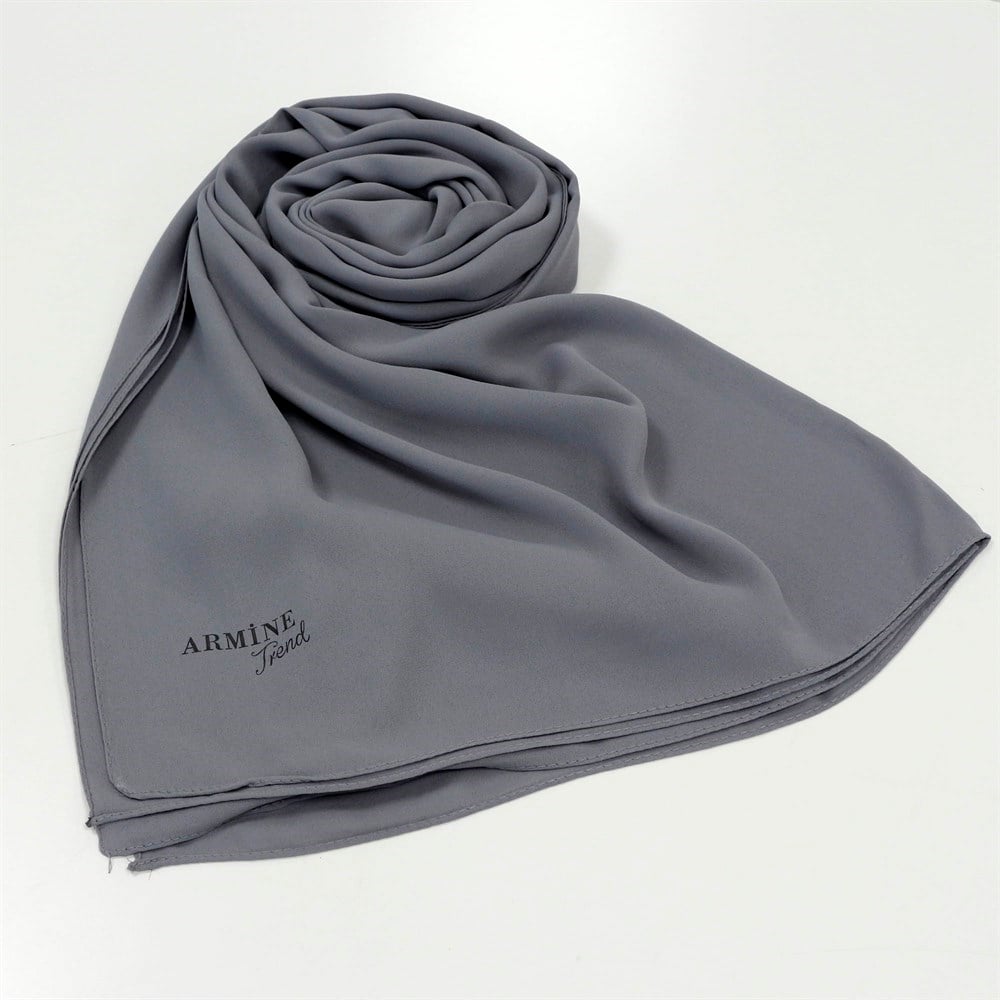 Armine Trend Crep Şal Düz Renk  - 12 - Gri
