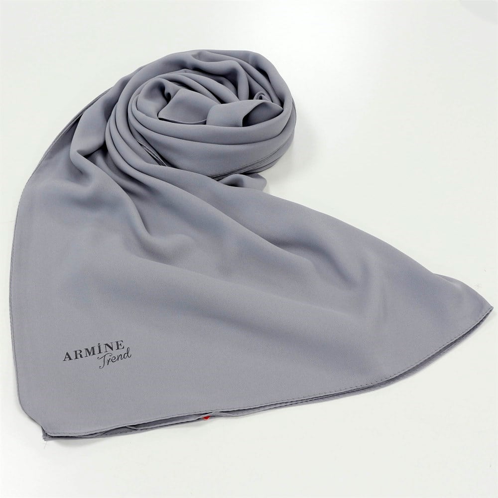 Armine Trend Crep Şal Düz Renk  - 17 - Gümüş