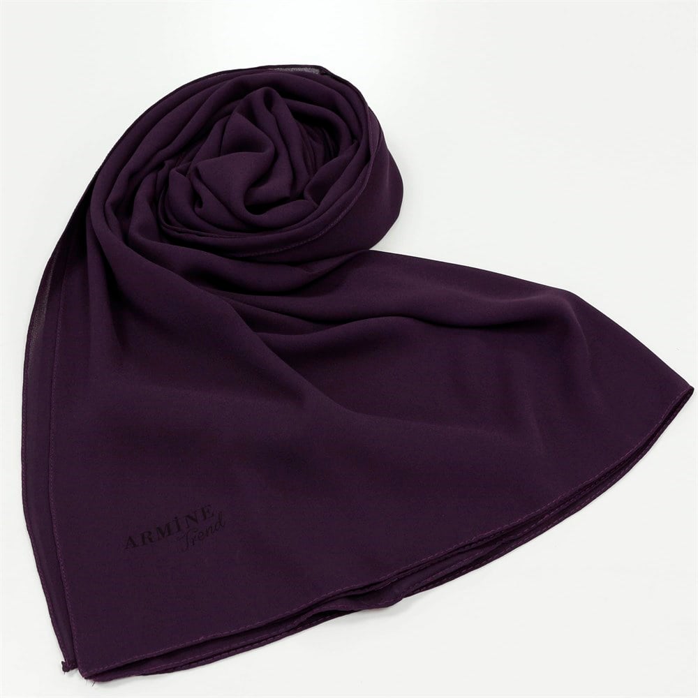 Armine Trend Crep Şal Düz Renk  - 46 - Mor