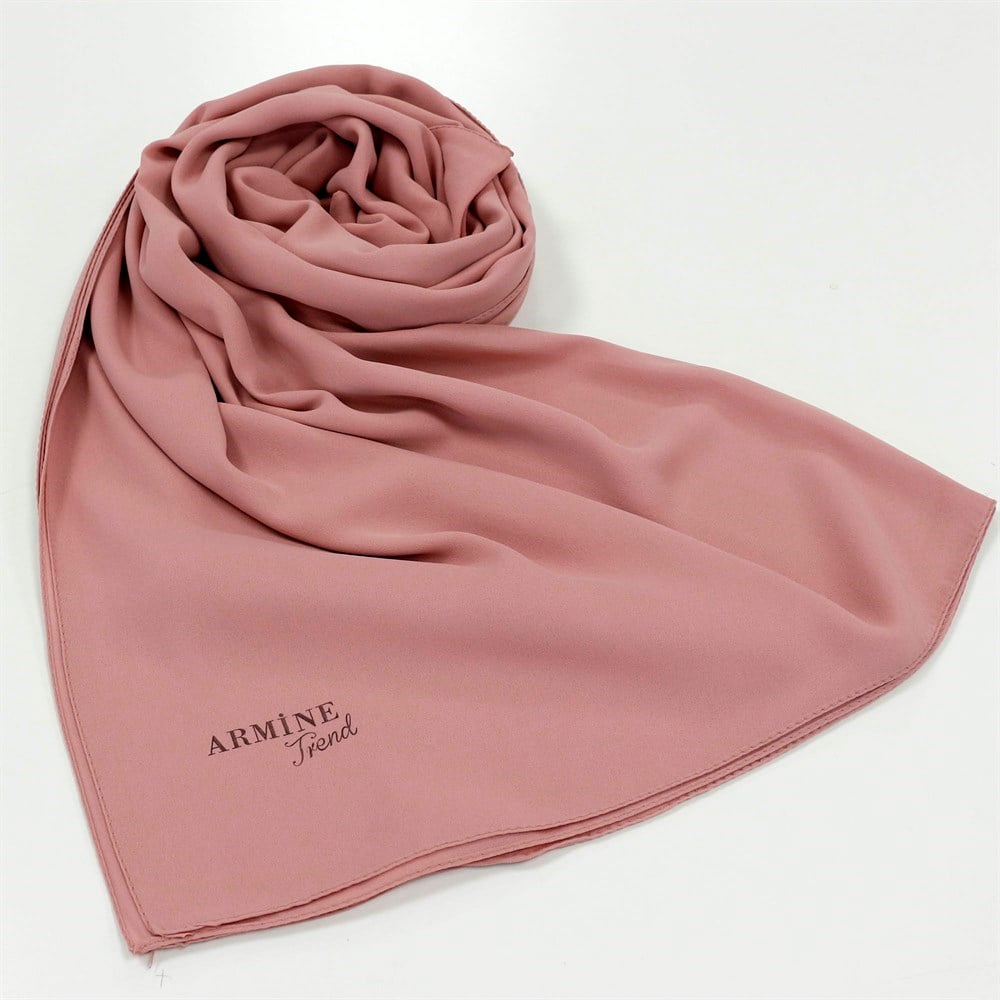 Armine Trend Crep Şal Düz Renk  - 5 - Pembe