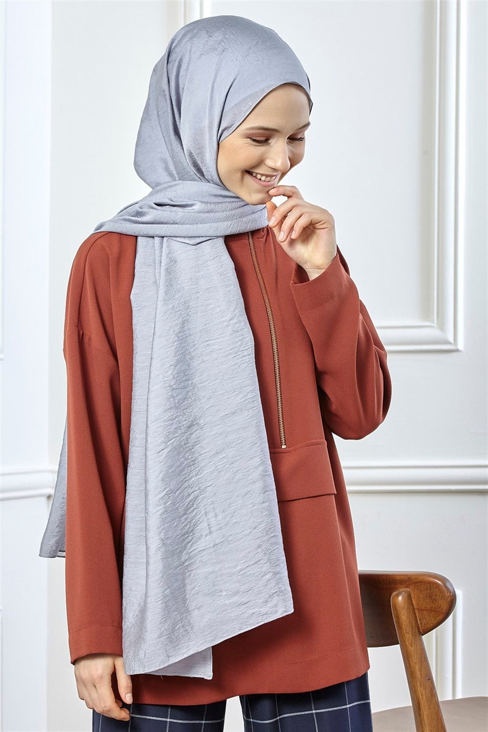 Armine Trend Elisa Şal - Gri - ATSE01