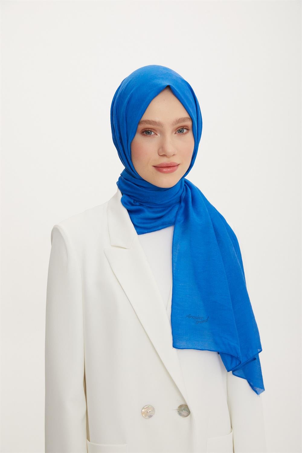 Armine Trend Işıl Şal 1 - Pamuklu - ATS1ISL-554 - Mavi