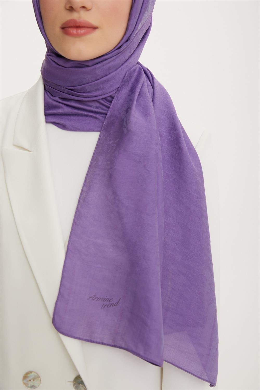 Armine Trend Işıl Şal 1 - Pamuklu - ATS1ISL-537 - Eflatun