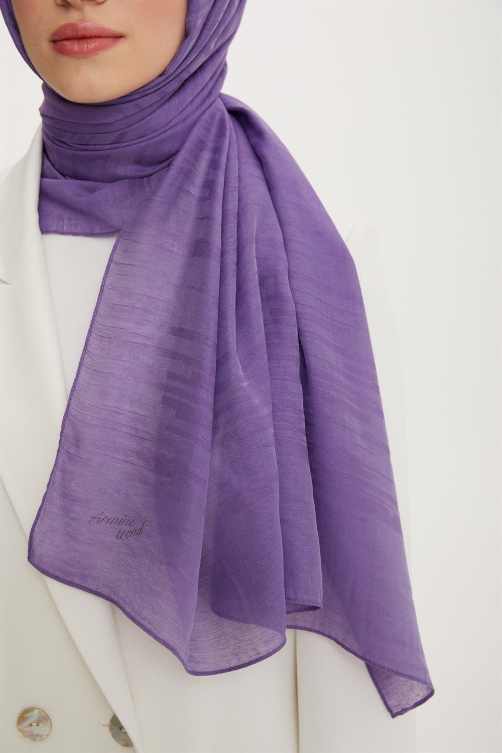 Armine Trend Işıl Şal 2 - Pamuklu - ATS2ISL-537 - Eflatun