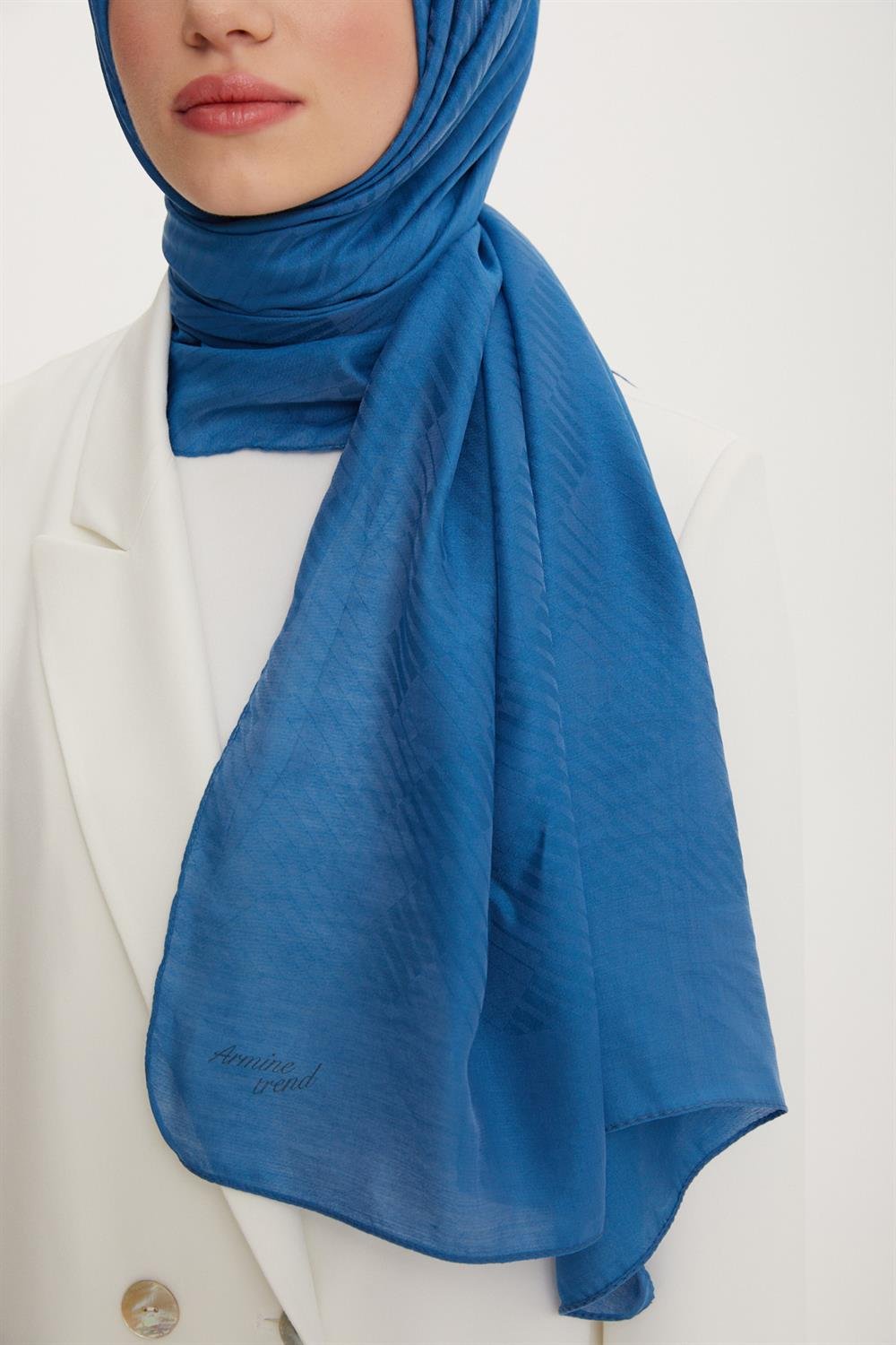 Armine Trend Işıl Şal 3 - Pamuklu - ATS3ISL-208 - Mavi