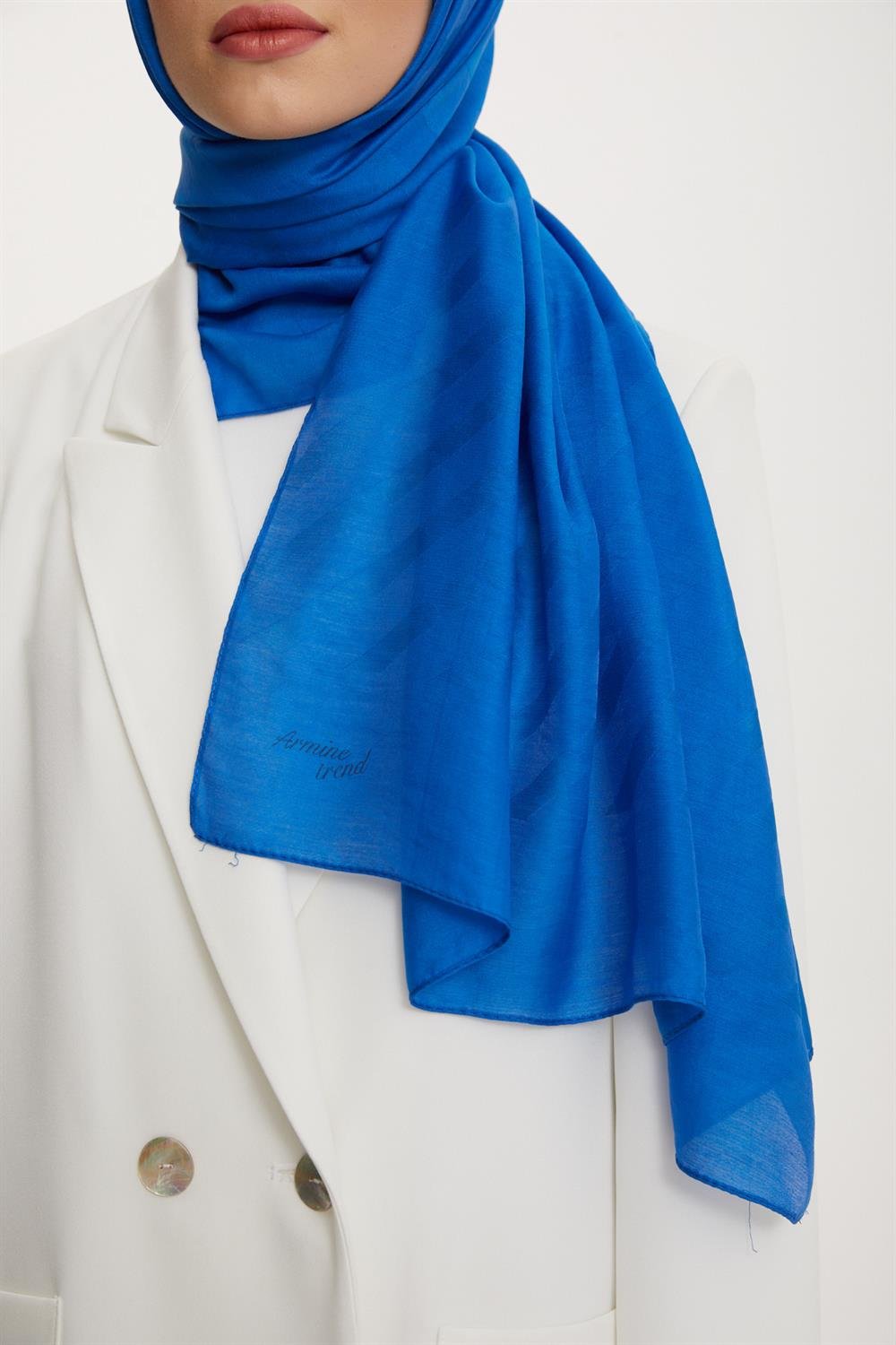 Armine Trend Işıl Şal 4 - Pamuklu - ATS4ISL-554 - Mavi