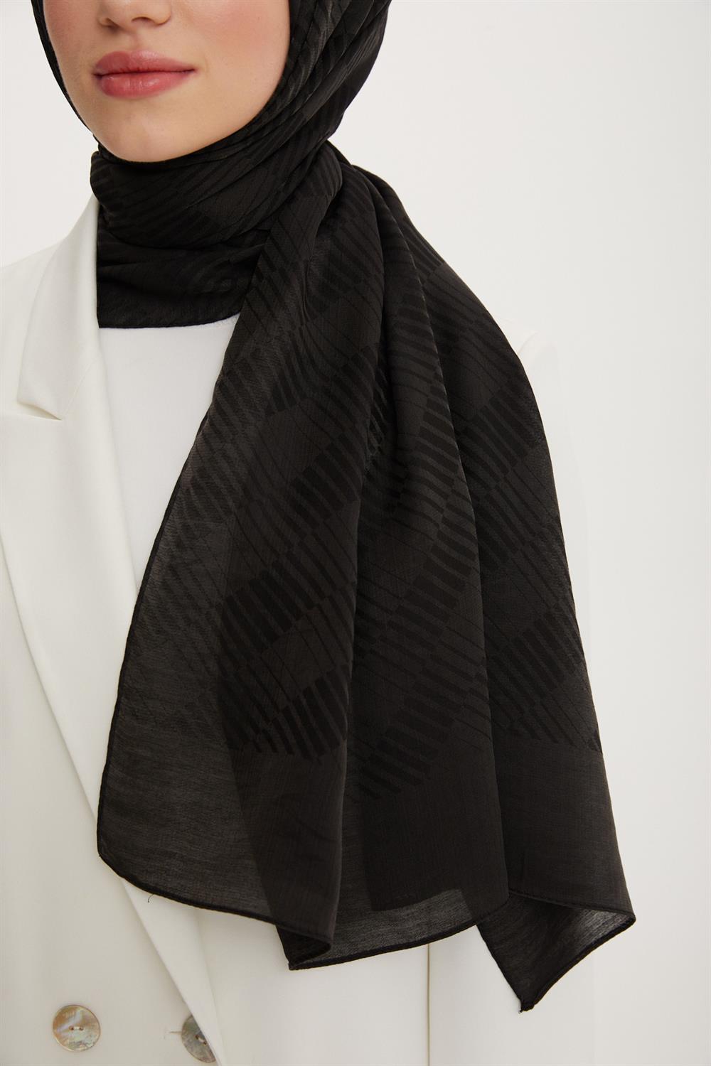 Armine Trend Işıl Şal - Pamuklu - ATS3ISL - 3'lü Set - Siyah, Menekşe, Turuncu