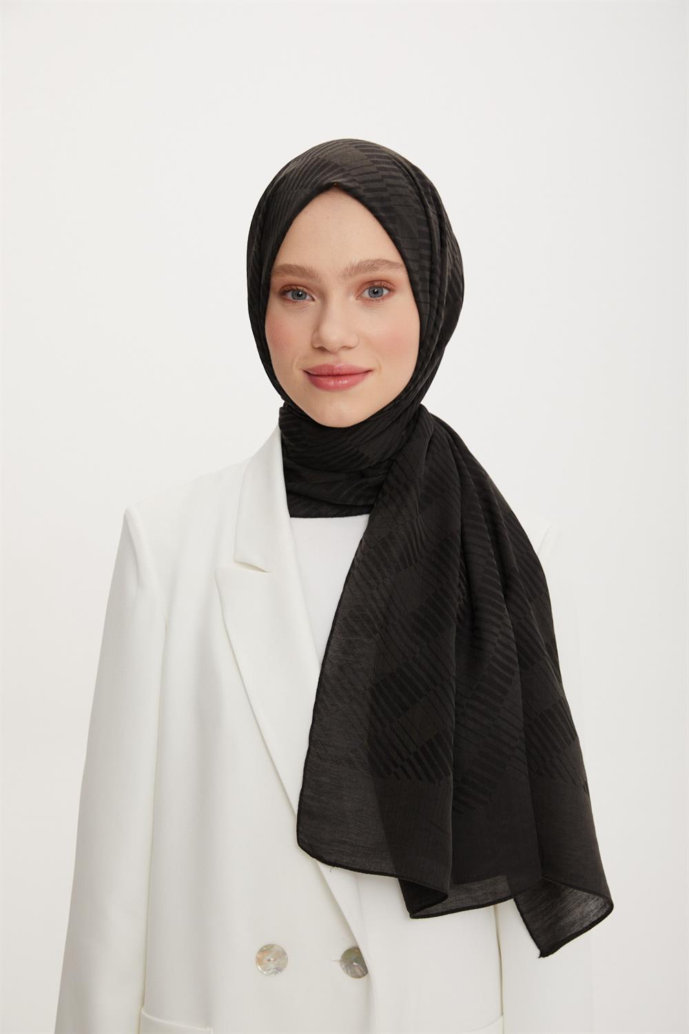 Armine Trend Işıl Şal - Pamuklu - ATS3ISL - 3'lü Set - Siyah, Menekşe, Turuncu