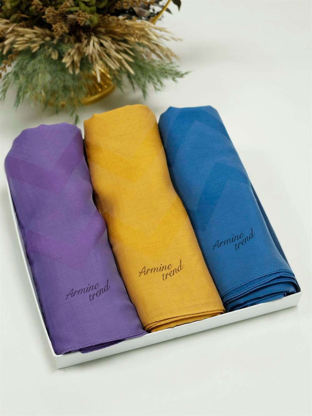 Armine Trend Işıl Şal - Pamuklu - ATS5ISL - 3'lü Set - Sıcak Tonlar