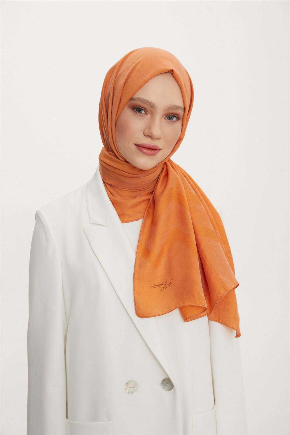 Armine Trend Işıl Şal - Pamuklu - ATS5ISL - 3'lü Set - Menekşe, Beyaz, Turuncu