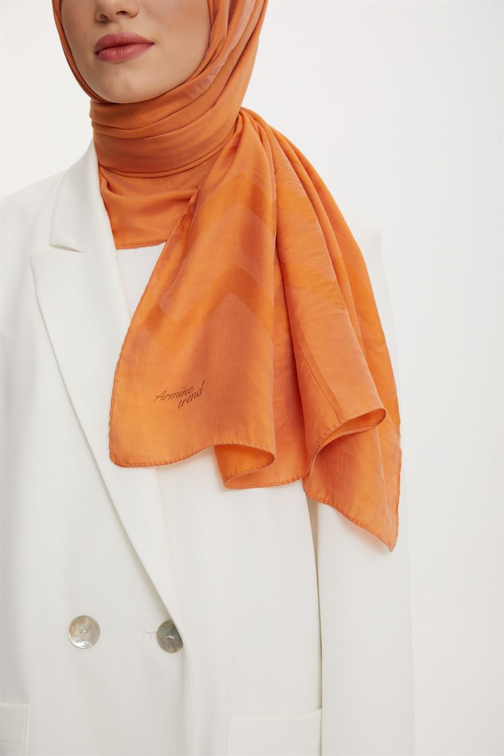 Armine Trend Işıl Şal - Pamuklu - ATS5ISL - 3'lü Set - Menekşe, Beyaz, Turuncu