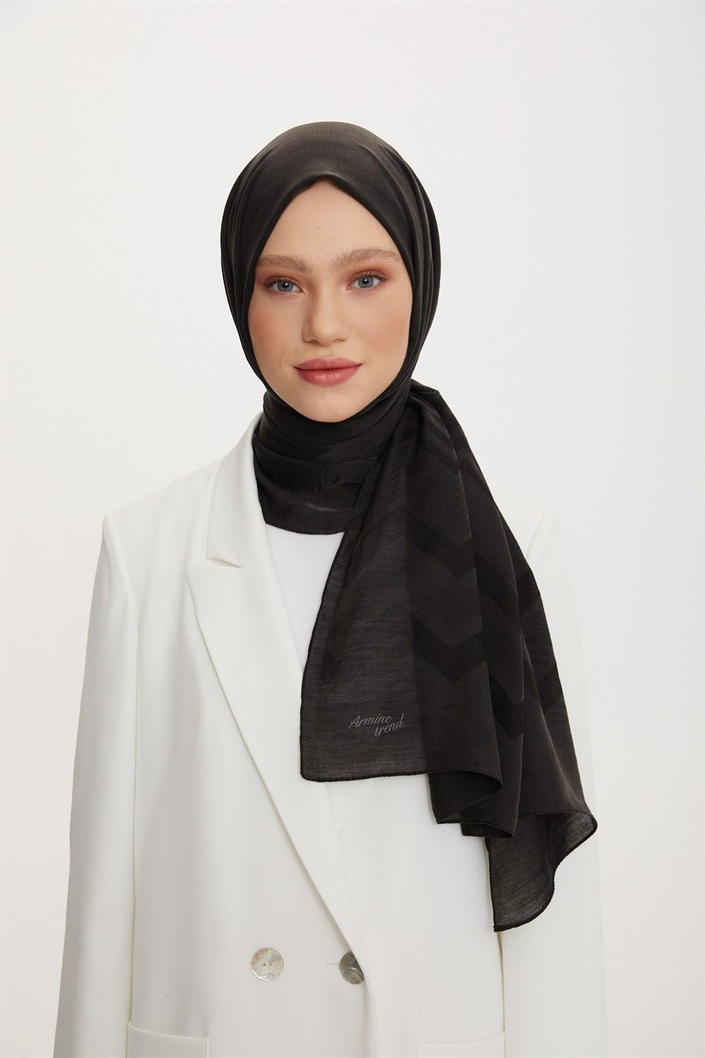 Armine Trend Işıl Şal - Pamuklu - ATS5ISL - 3'lü Set - Kırmızı, Açık Kahverengi, Siyah   