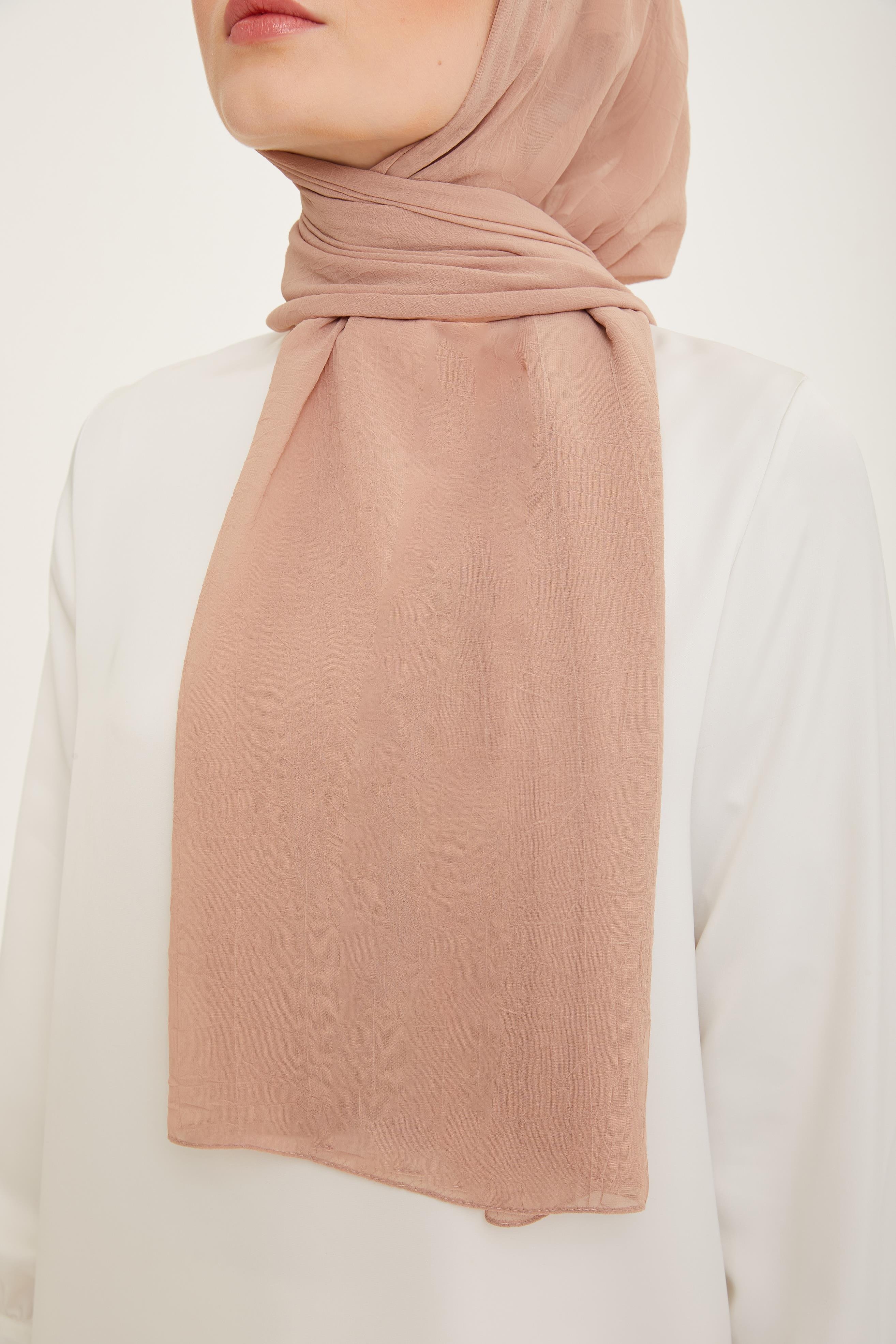 Armine Trend Krinkıl Şifon Şal - ATSKRN - 3'lü Set - Kahve Tonları