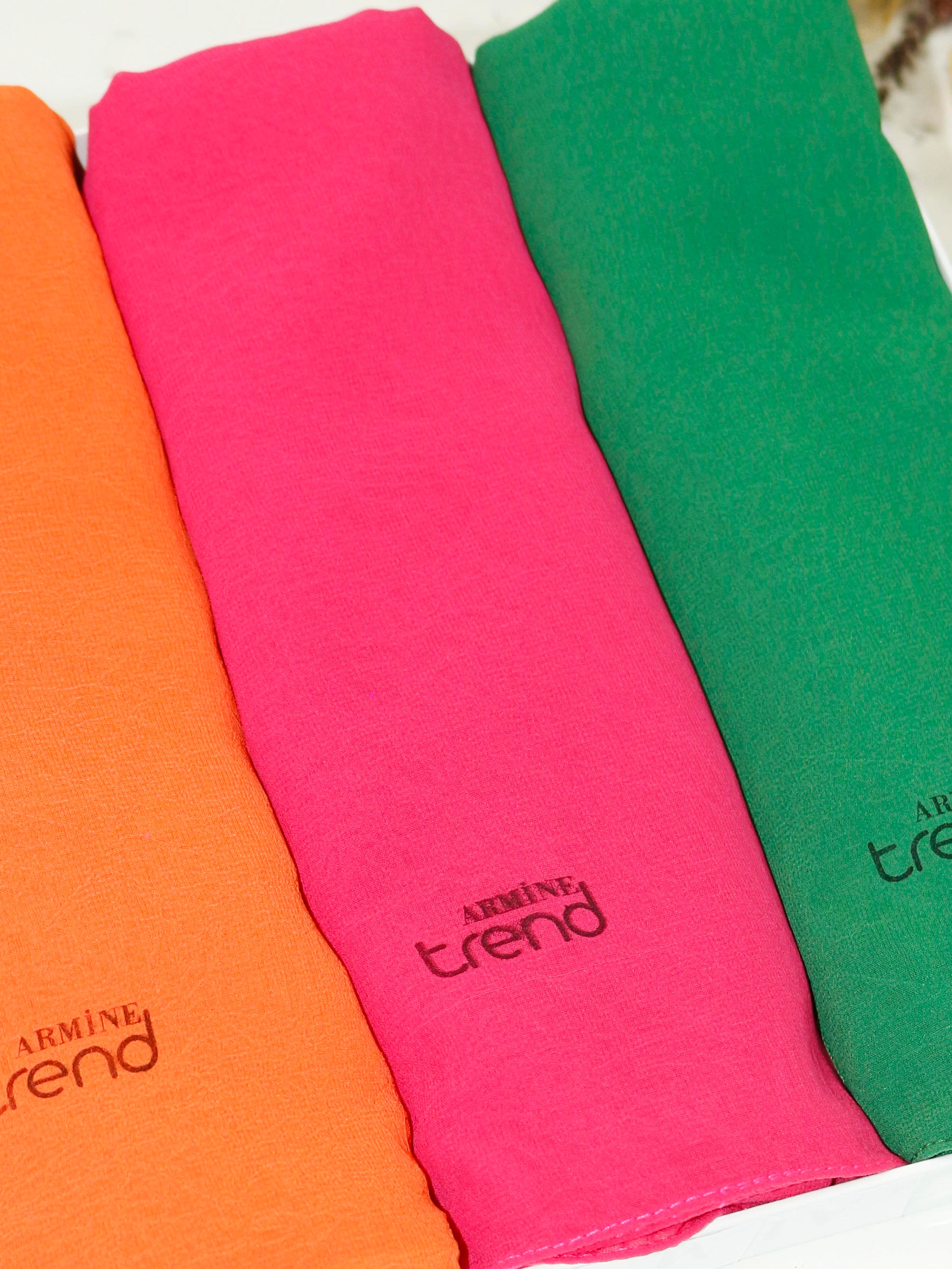 Armine Trend Krinkıl Şifon Şal - ATSKRN - 3'lü Set - Yaz Renkleri