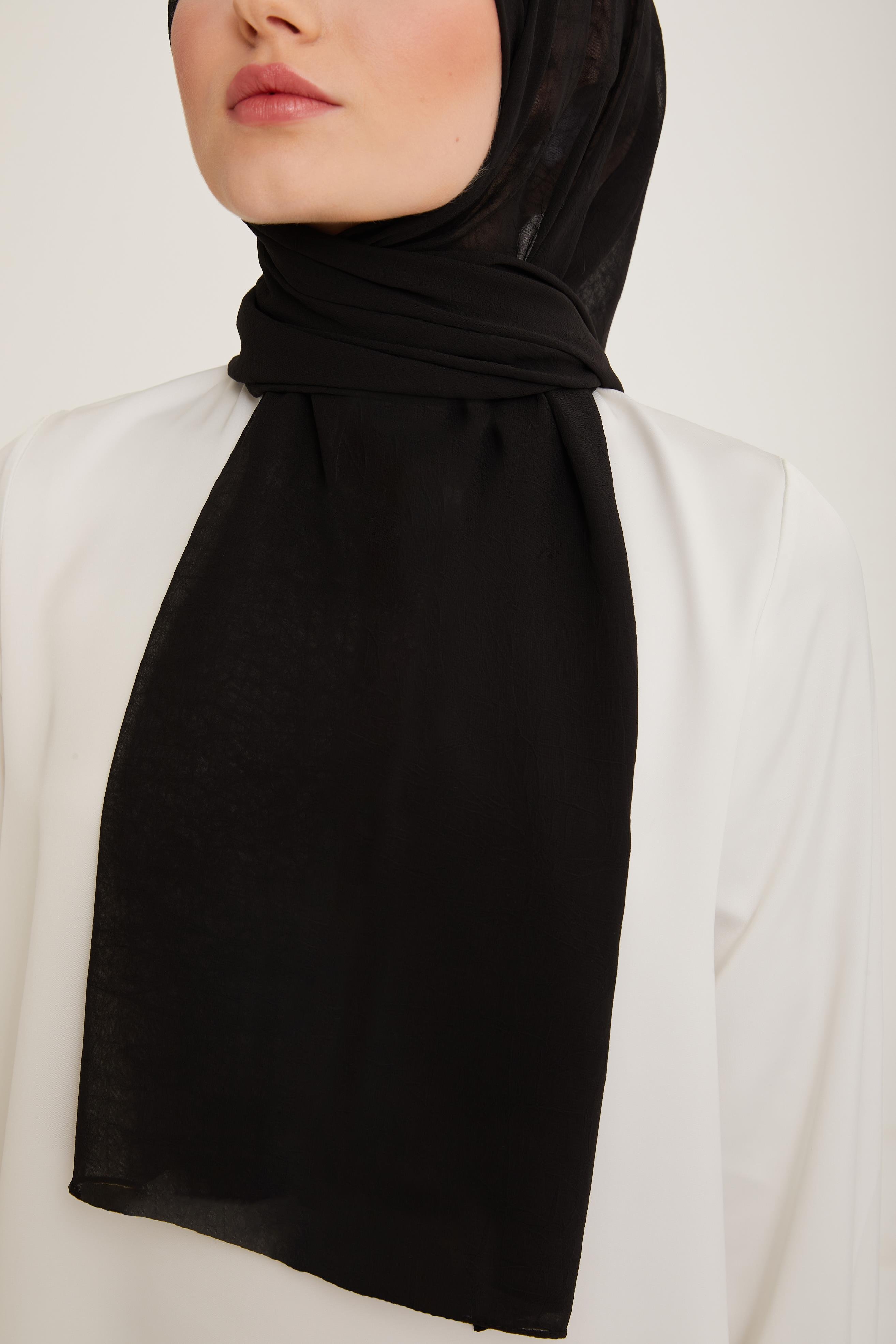 Armine Trend Krinkıl Şifon Şal - ATSKRN - 3'lü Set - Siyah, Sütlü Kahve, Bordo