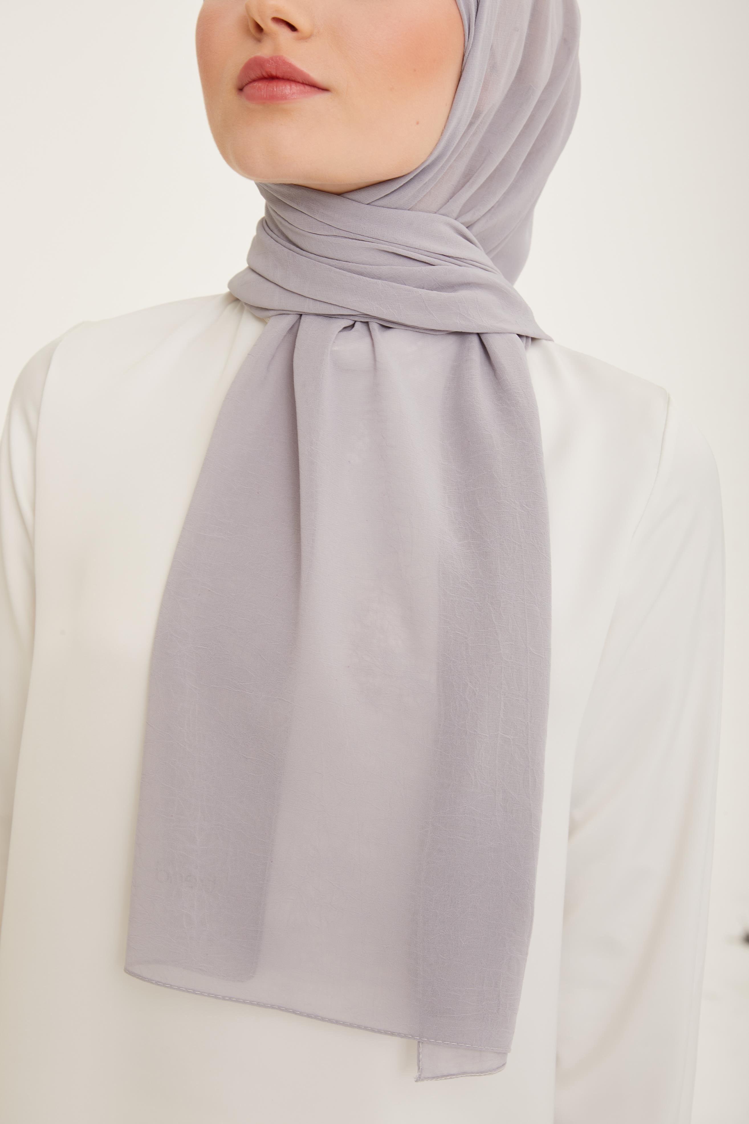 Armine Trend Krinkıl Şifon Şal - ATSKRN - 3'lü Set - Siyah, Gri, Yeşil