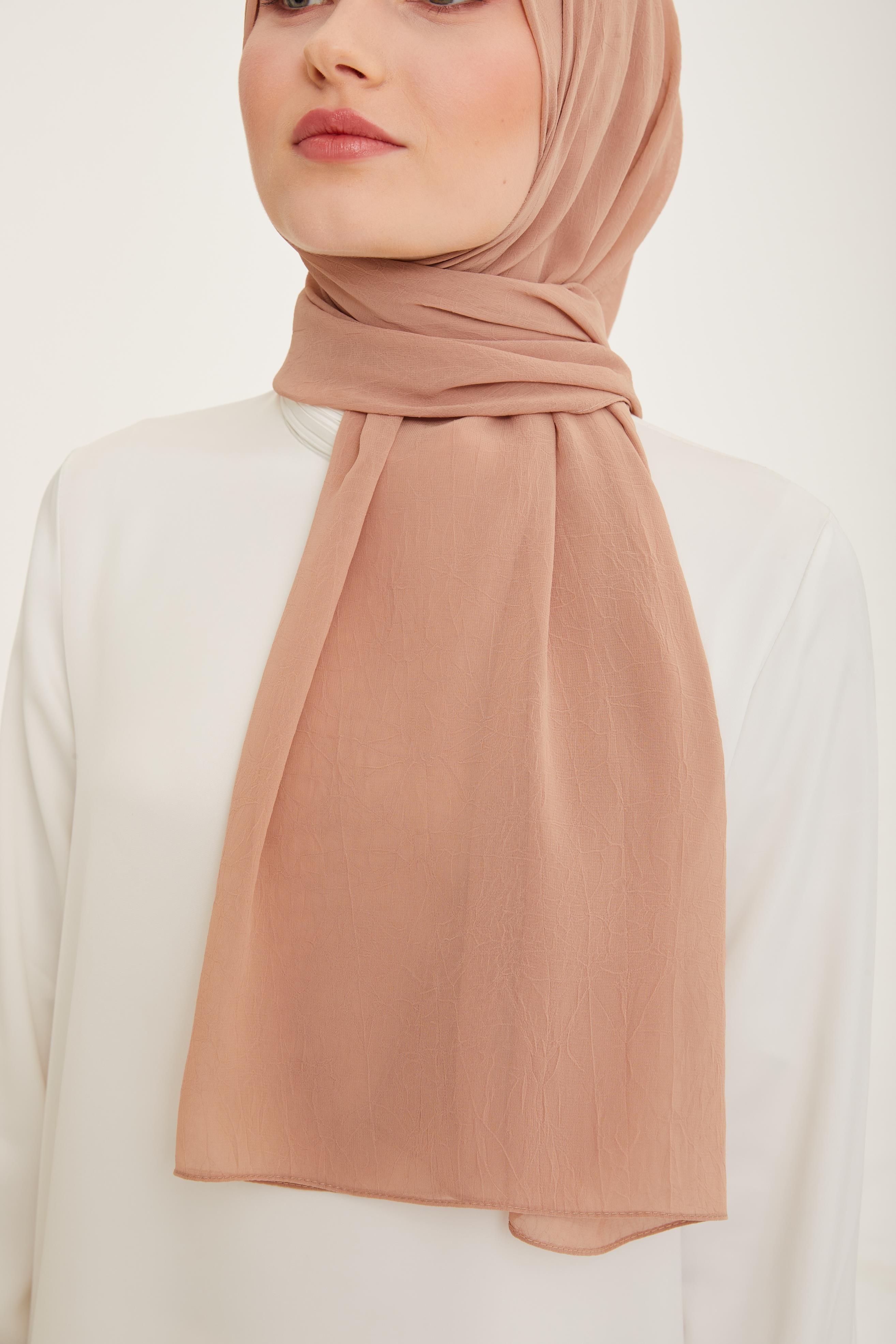 Armine Trend Krinkıl Şifon Şal - ATSKRN - 3'lü Set - Siyah, Sütlü Kahve, Bordo