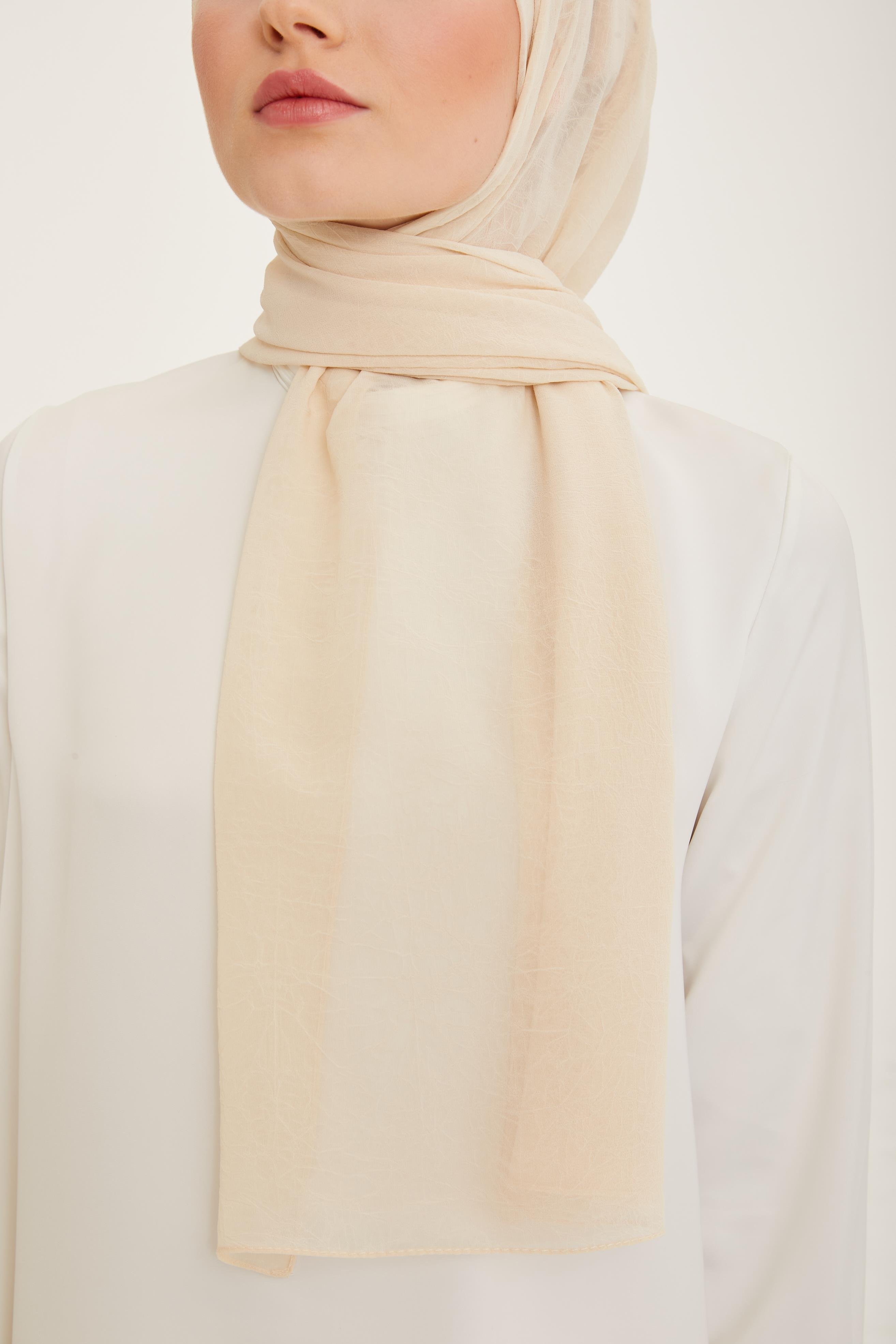 Armine Trend Krinkıl Şifon Şal - ATSKRN - 3'lü Set - Kırmızı, Krem, Yeşil