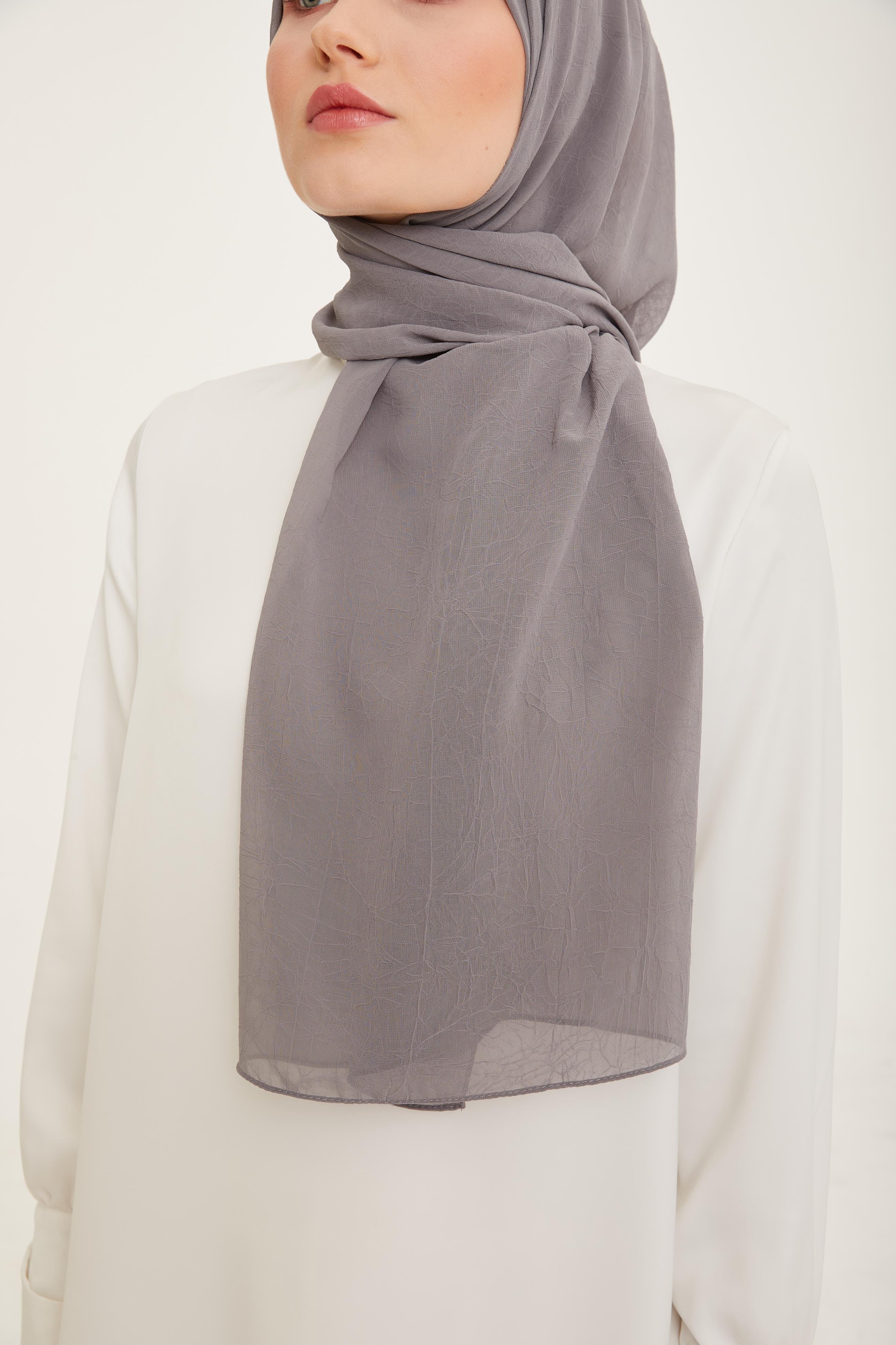 Armine Trend Krinkıl Şifon Şal - ATSKRN - 3'lü Set - Gri, Vizon, Pembe