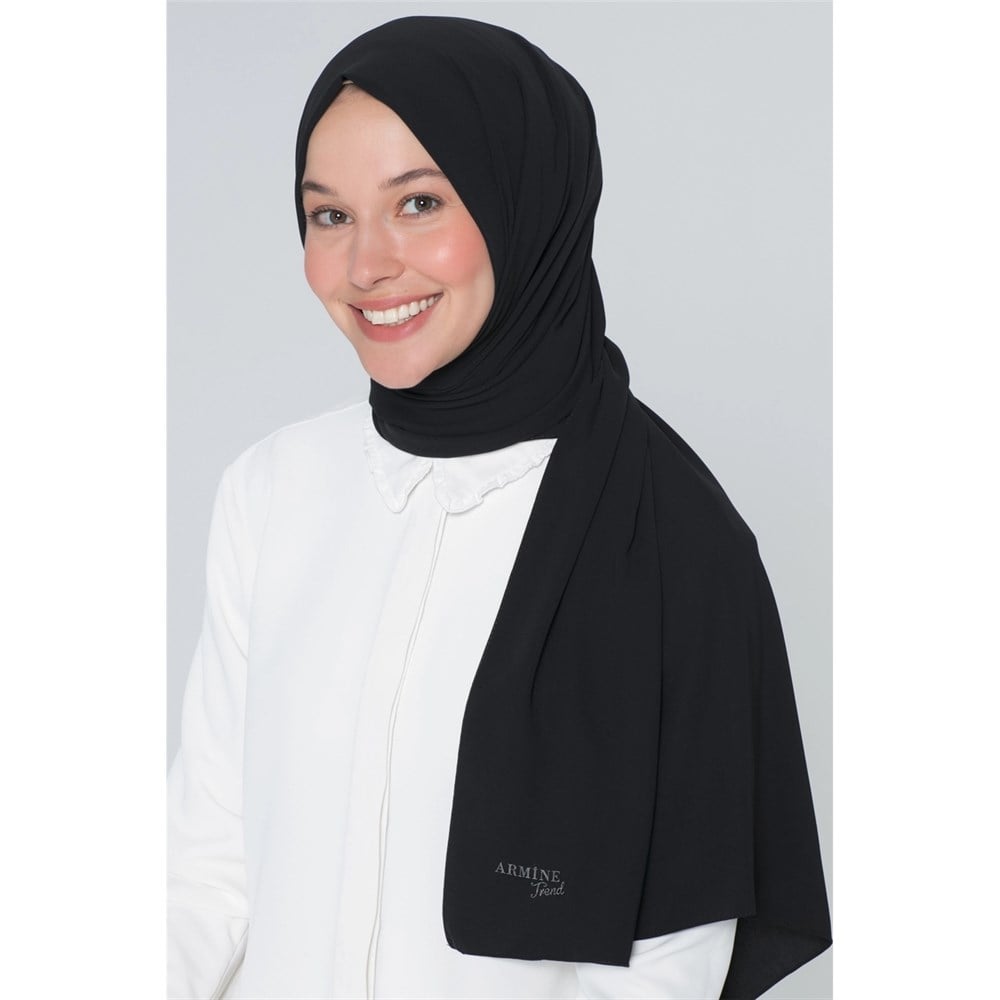 Armine Trend Medine İpeği Şal - 01 - Siyah