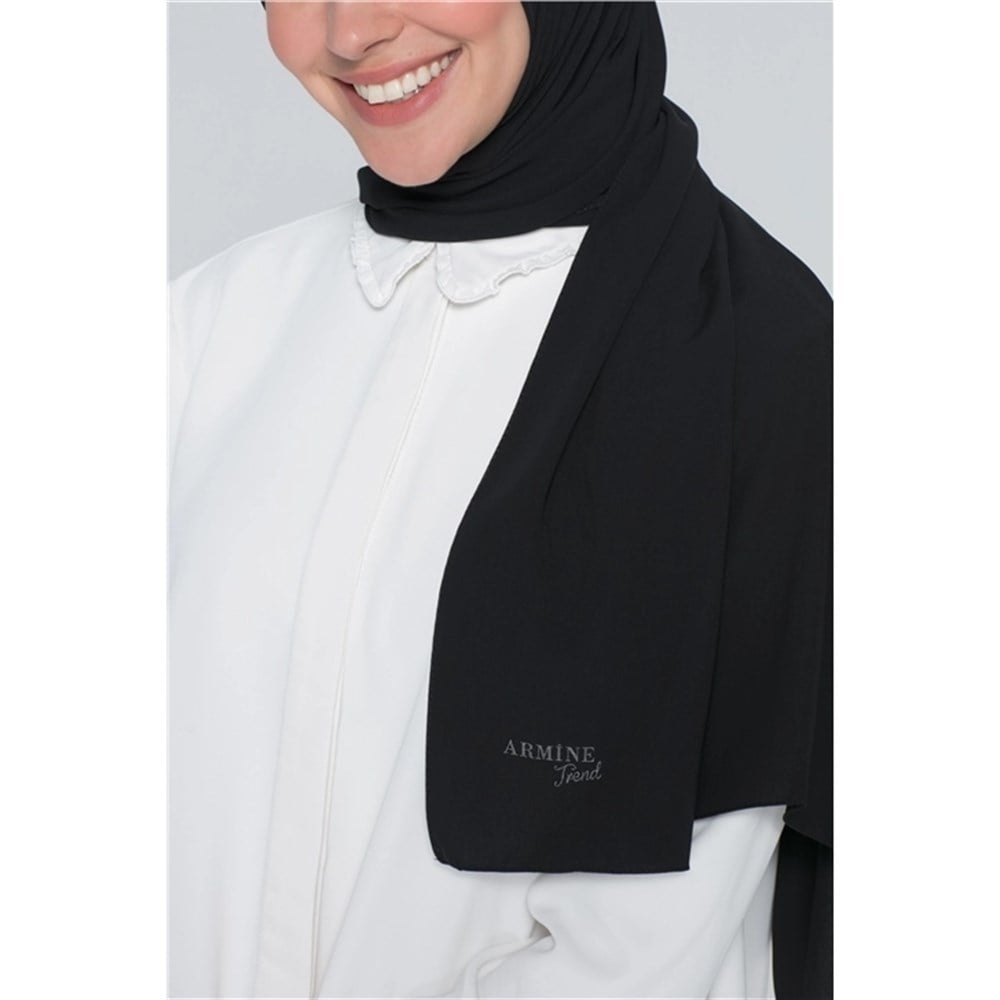 Armine Trend Medine İpeği Şal - 01 - Siyah
