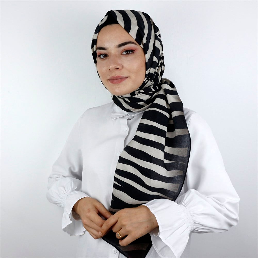 Armine Trend Modal Şal - Zebra Desenli - 2206-02