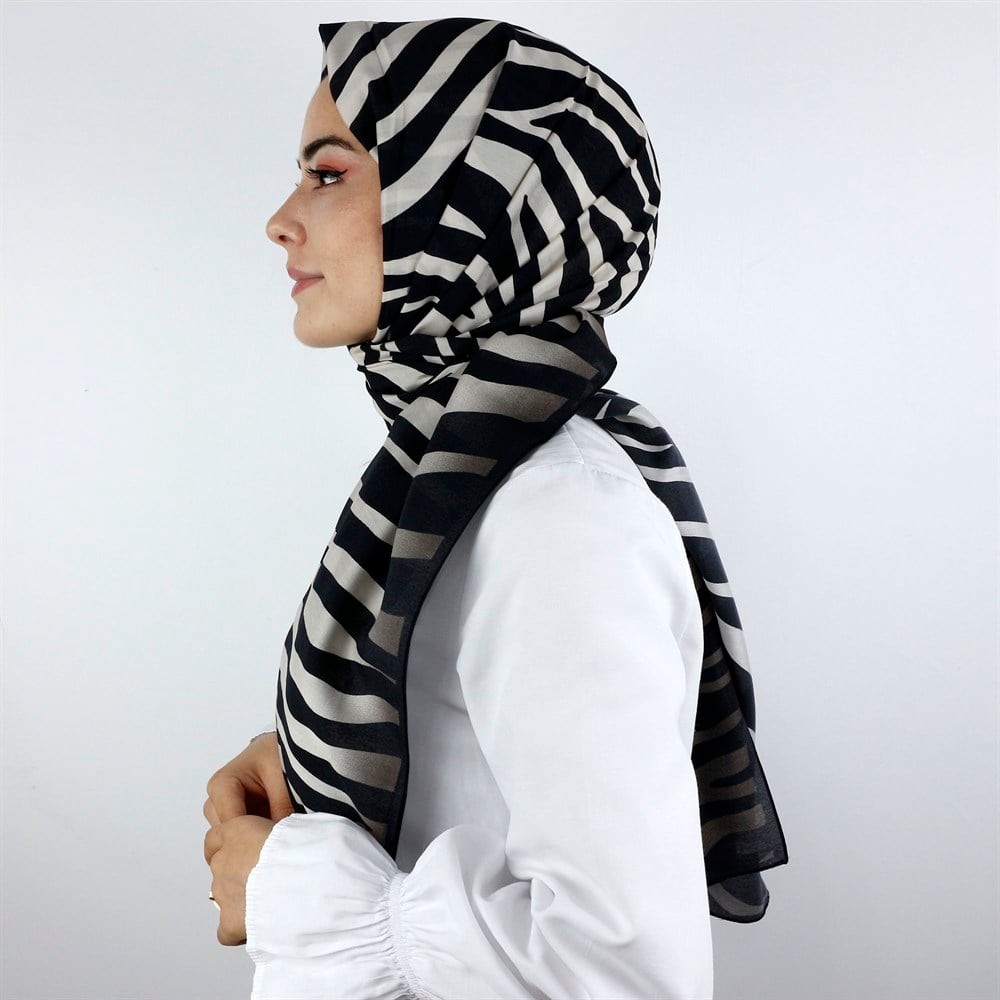 Armine Trend Modal Şal - Zebra Desenli - 2206-02