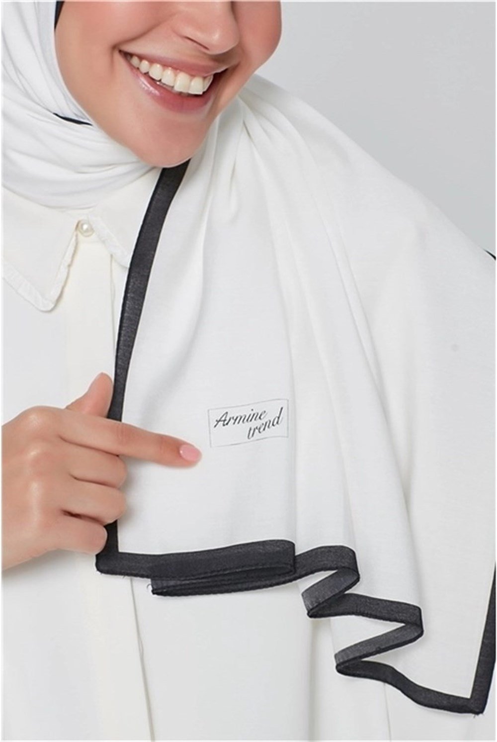 Armine Trend Modal Şal - Beyaz - MD3611-17