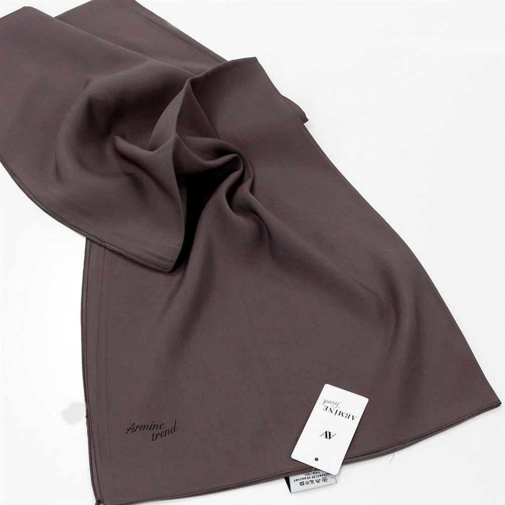 Armine Trend Modal Şal - Düz Renk - Koyu Vizon - MDZ01-409