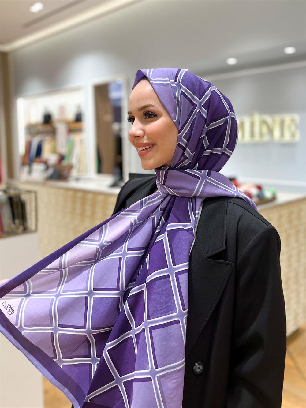 Armine Trend Modal Şal - Karo Desen - 5338-11