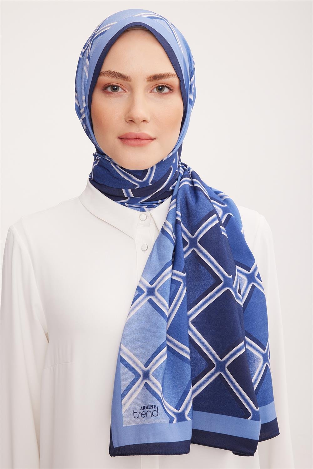 Armine Trend Modal Şal - Karo Desen - 5338-09
