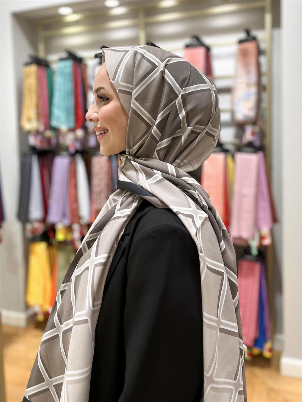 Armine Trend Modal Şal - Karo Desen - 5338-02