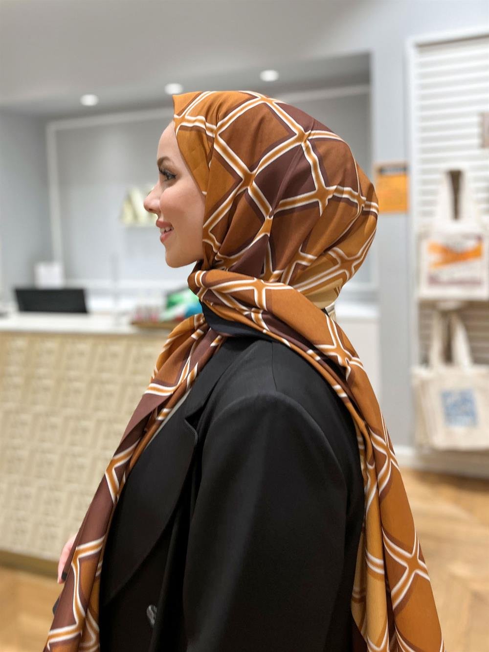 Armine Trend Modal Şal - Karo Desen - 5338-07
