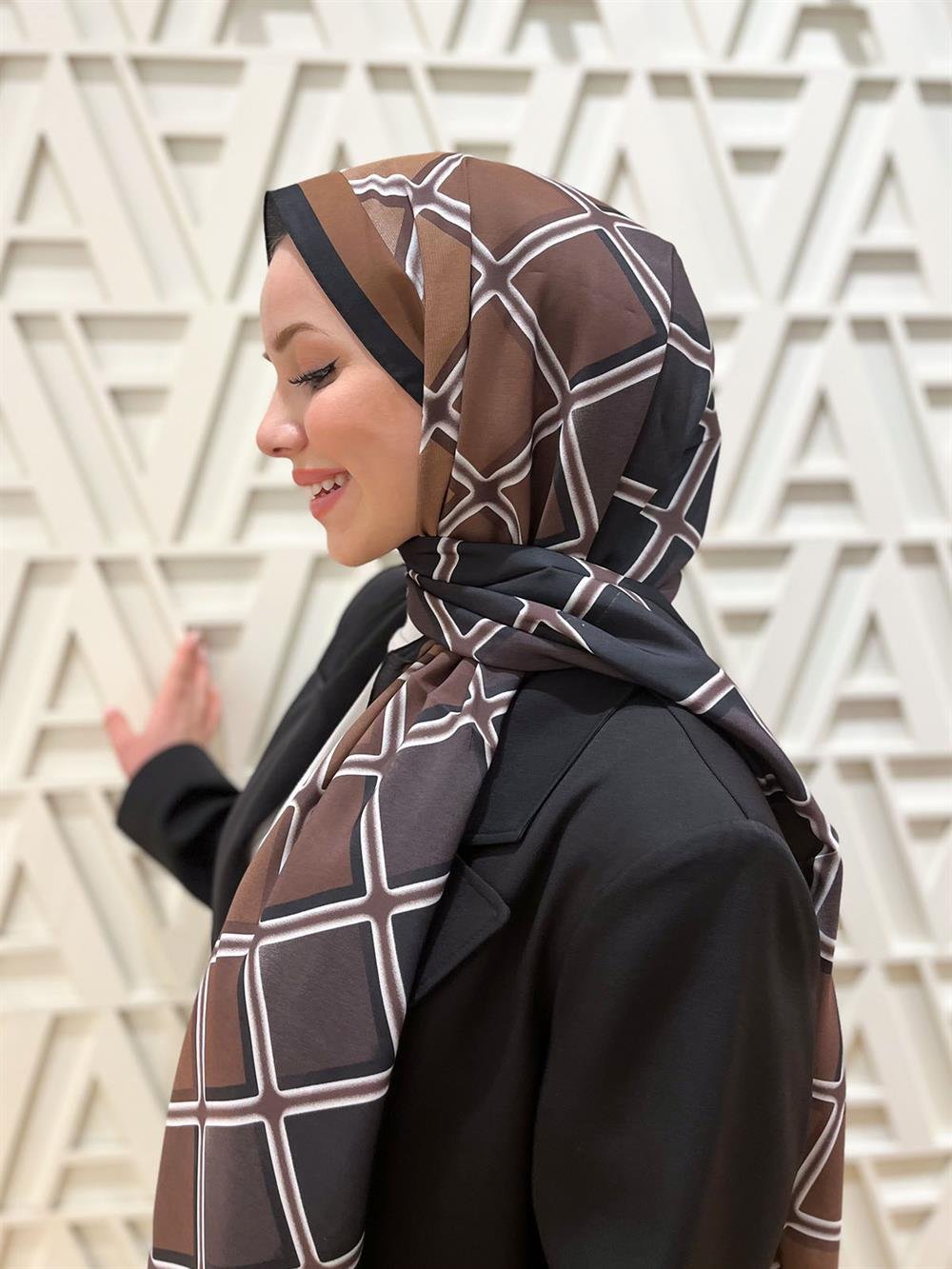 Armine Trend Modal Şal - Karo Desen - 5338-05