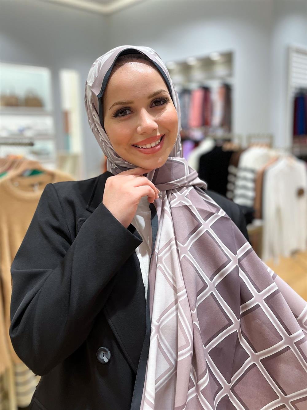 Armine Trend Modal Şal - Karo Desen - 5338-03